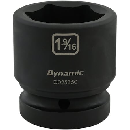 Dynamic 1" Drive Standard Socket, Black Phosphate, Tools 1-9/16" X 1" Drive, 6 Point Standard Length D025350